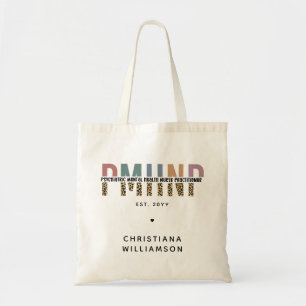 PMHNP Luipaard Print Psychiatrische Geestelijke Ge Tote Bag