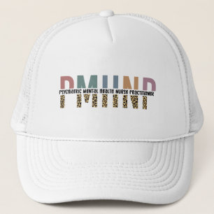 PMHNP Luipaard Print Psychiatrische Geestelijke Ge Trucker Pet