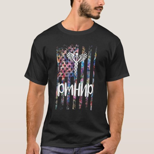 Pmhnp Us Flag Psychiatrische geestelijke gezondhei T-shirt (Voorkant)