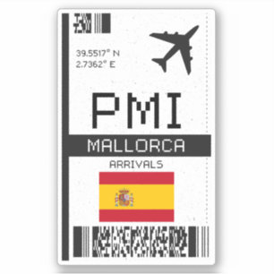 PMI Mallorca Boarding Pass - Spanje Reizen Sticker
