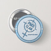 PMS Button - Blauw Logo 2 (Voorkant /achterkant)