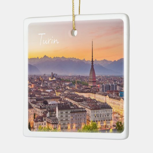 PMT001 TURIN bij zonsondergang, Piemonte, Italië, Keramisch Ornament (Links)