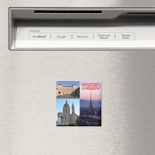 PMT011 TURIJN, Mozaïek, Piemonte, Italië, Koelkast Magneet (Insitu (Vaatwasser))