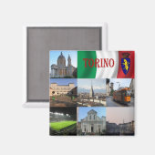 PMT012 TURIN, Mosaic, Piemonte, Italië, Fridge Magneet (Voorkant / Achterkant)
