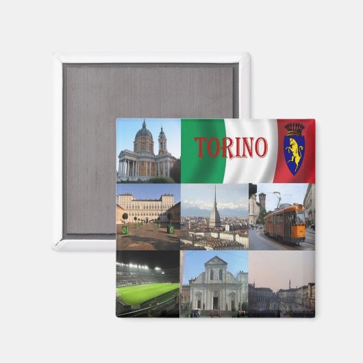 PMT012 TURIN, Mosaic, Piemonte, Italië, Fridge Magneet (Voorkant / Achterkant)