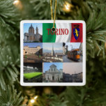 PMT012 TURIN, Mosaic, Piemonte, Italië; Keramisch Ornament<br><div class="desc">Hier vind je het souvenir van je vakantie. Deze categorie bevat keramische siervoorwerpen van vele plaatsen in Italië. (PMT012 TURIN, Mozaïek, Piemonte, Italië, keramisch sieraad). Verbazingwekkende vrienden en familieleden met de unieke souvenirs van uw geweldige reis. Probeer ons. #LeoPepeDesign - europa italië, leopepedesign, reisreisfototoerisme, cadeau souvenir gadget Ceramic Ornament, collage...</div>