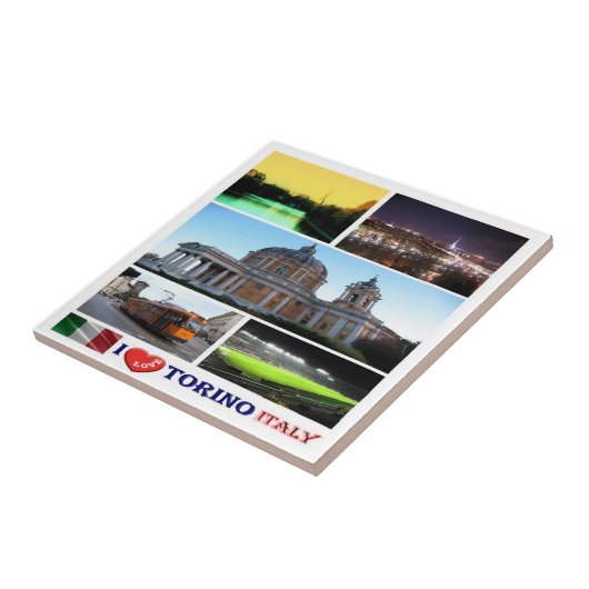 PMT015 TURIJN I Love, Mozaïek, Italië, Tegeltje (Zijkant)