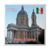 PMT018 TURIJN Basiliek van Superga, Italië, Tegeltje (Voorkant)