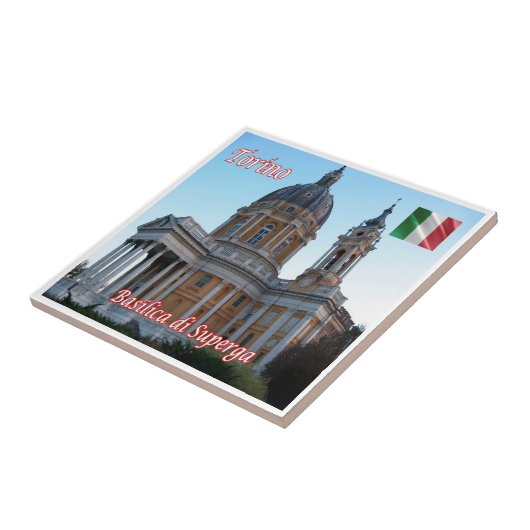 PMT018 TURIJN Basiliek van Superga, Italië, Tegeltje (Zijkant)