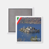 PMT022 LAKE ORTA, Piemonte, Italië, Fridge Magneet (Voorkant / Achterkant)