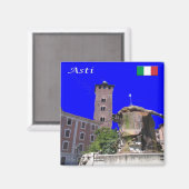 PMT027 ASTI Troyana Tower, Italië, Koelkast Magneet (Voorkant / Achterkant)