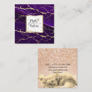 PMU Salon Kleurrijke Typografie Moderne permanente Vierkante Visitekaartje