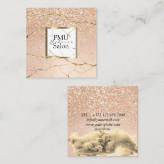 PMU Salon Kleurrijke Typografie Moderne permanente Vierkante Visitekaartje