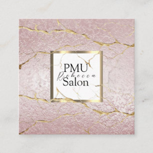 PMU Salon Kleurrijke Typografie Moderne permanente Vierkante Visitekaartje