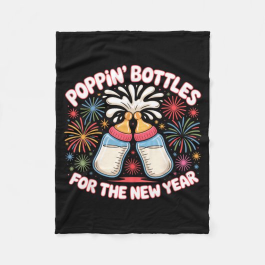 Pn Bottles For The New Year Funny Baby Milk Toast Fleece Deken (Voorkant)