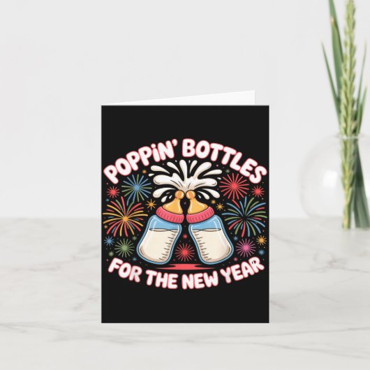 Pn Bottles For The New Year Funny Baby Milk Toast Kaart (Voorkant)