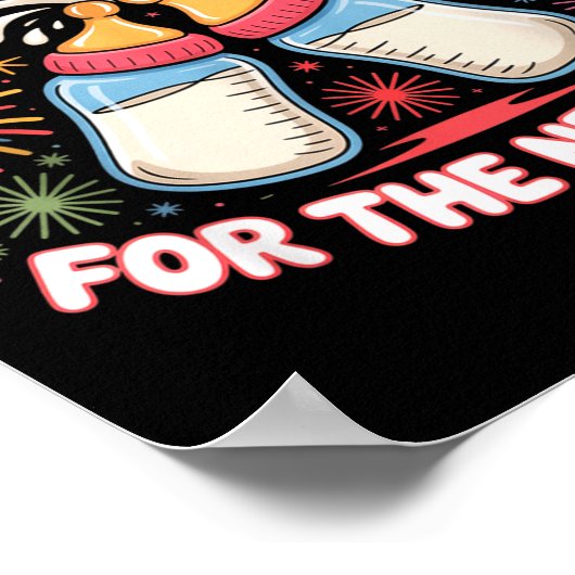 Pn Bottles For The New Year Funny Baby Milk Toast  Poster (Hoek)