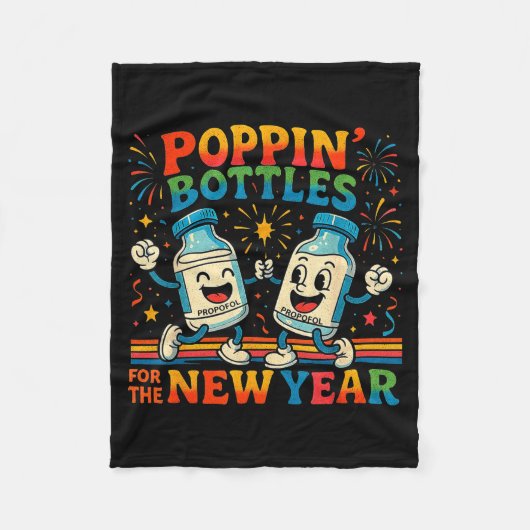 Pn’ Bottles For The New Year Funny Nurse Medical G Fleece Deken (Voorkant)