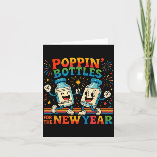 Pn’ Bottles For The New Year Funny Nurse Medical G Kaart (Voorkant)
