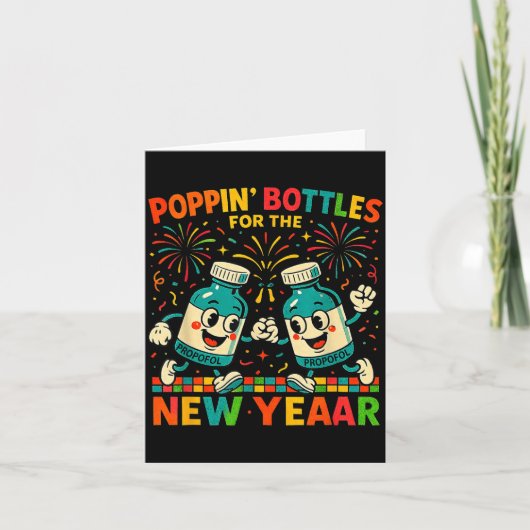 Pn’ Bottles For The New Year Funny Nurse Medical G Kaart (Voorkant)