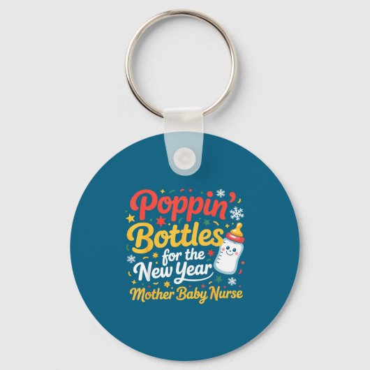 Pn Bottles For The New Year Mother Baby Nurse  Sleutelhanger (Voorkant)