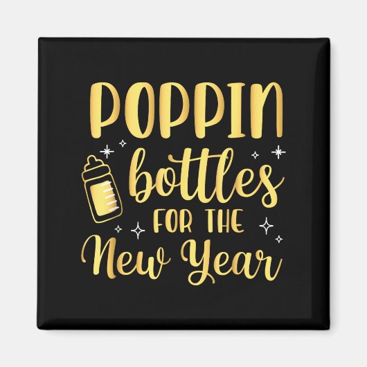 Pn Bottles For The New Year Pregnancy Announcement Magneet (Voorkant)