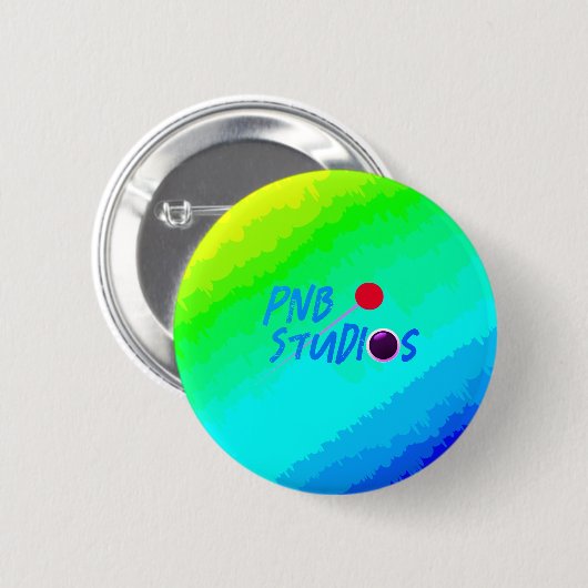 PNB Studios Logo - Wavy Rainbow Achtergrond pin/ Ronde Button 5,7 Cm (Voorkant /achterkant)