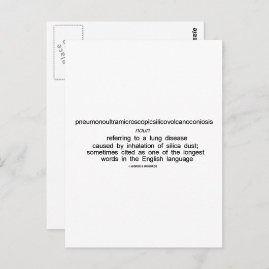 Pneumonoultramicroscopische silicovulkanoconiose briefkaart (Voorkant / Achterkant)