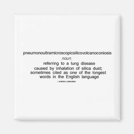 Pneumonoultramicroscopische silicovulkanoconiose magneet (Voorkant)