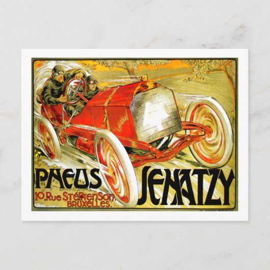 Pneus Tires ~ Senatzy Car Race Brussels Poster Briefkaart (Voorkant)
