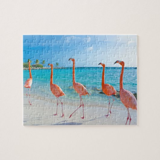 Pnk flamingos puzzel legpuzzel (Horizontaal)