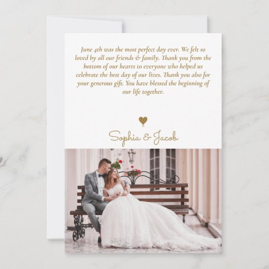 Pnk Floral Photo Wedding Bedankkaart (Achterkant)