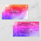 PNK Gold Marmer Agaat Monogram initiaal geode Visitekaartje (Voorkant / Achterkant)