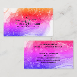 PNK Gold Marmer Agaat Monogram initiaal geode Visitekaartje