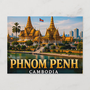 Pnomh Penh Koninklijk Paleis en Mekong Rivier Scho Briefkaart
