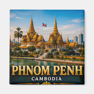 Pnomh Penh Koninklijk Paleis en Mekong Rivier Scho Magneet