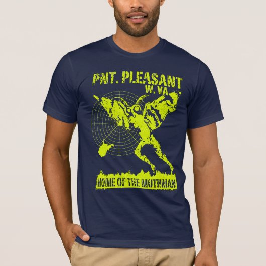 Pnt. Pleasant , W. VA - Home of the Mothman T-shirt (Voorkant)