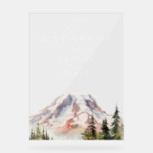PNW Mount Rainier Wedding Welkom Acryl Teken Acryl Bord (Voorkant)