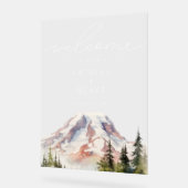 PNW Mount Rainier Wedding Welkom Acryl Teken Bord (Hoek)