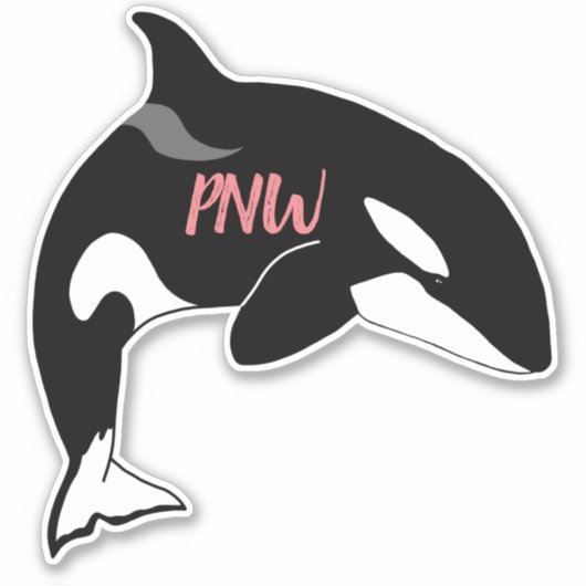 PNW Pacific Northwest Killer Whale Orca Sticker (Voorkant)