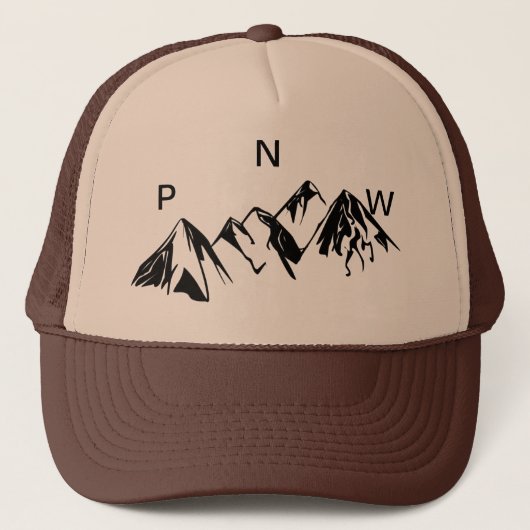 PNW Trucker Hat Off set Lettering Trucker Pet (Voorkant)