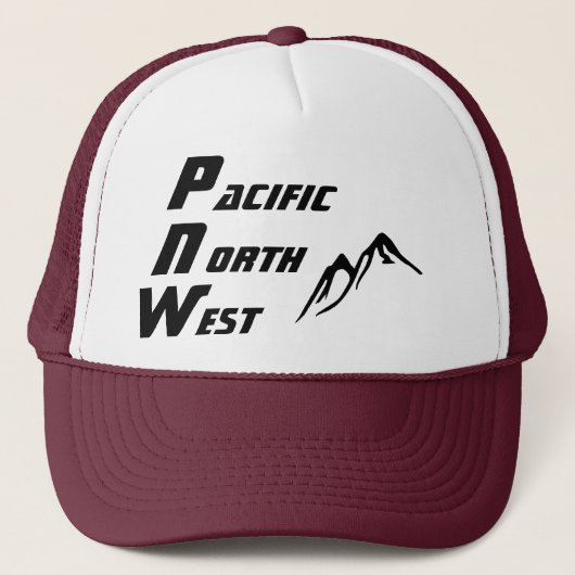 PNW Trucker Hat Vertical Lettering Pet (Voorkant)