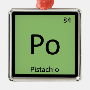 Po - Pistachio Nut Chemistry Periodic Table Symbol Metalen Ornament