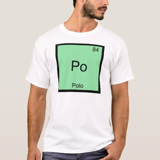 Po - Polo Grappig Chemie Element Symbool T-Shirt (Voorkant)