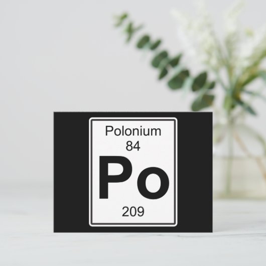 Po - Polonium Briefkaart (Staand voorkant)