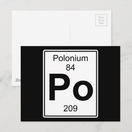 Po - Polonium Briefkaart (Voorkant / Achterkant)