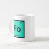 Po - Polonium Chemistry Periodic Table Symbool Koffiemok (Voorkant links)