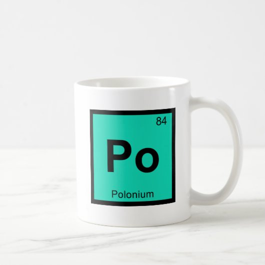 Po - Polonium Chemistry Periodic Table Symbool Koffiemok (Rechts)