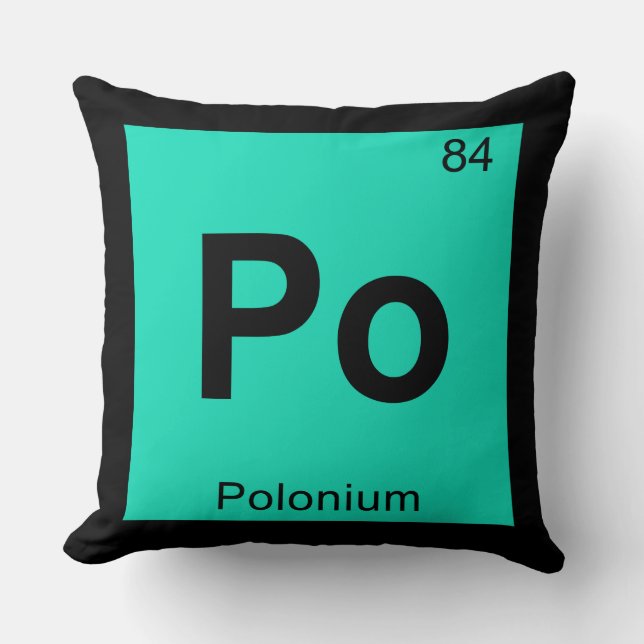 Po - Polonium Chemistry Periodic Table Symbool Kussen (Voorkant)