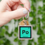 Po - Polonium Chemistry Periodic Table Symbool Sleutelhanger (Hand)